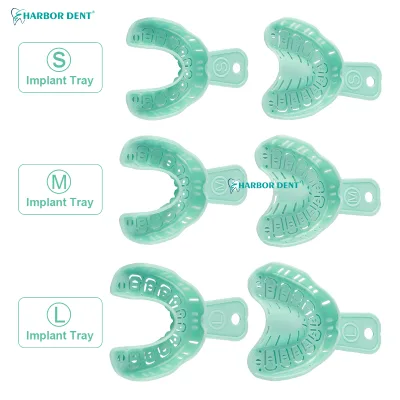 Dental Impression Implant Trays Plastic Teeth Holders Easy Fold Baffle Plastic Dentist S/M/L/ Dental Planting Tray