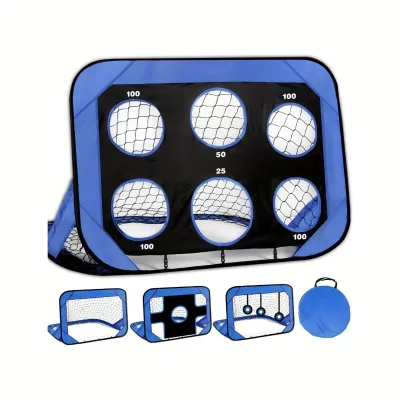 Factory Wholesale 4 Goal Modes Nylon Portable Soccer Goal Football Shooting Training Tent Target Net with Carrying Bag