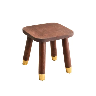Modern Design Solid Wood Stool in Colorful Finish for Living Room Use As Shoe or Changing Stool