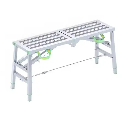 Multi-Purpose Ladder Galvanized Steel Construction 400kg Load Capacity Adjustable Height 0.7-1.5m for Painting Window Cleaning