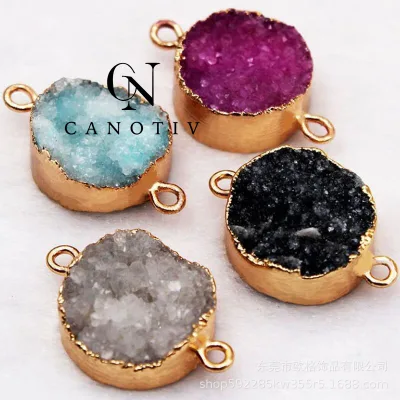 Natural Power Stone Pendant Necklace Jewelry Women Charms Quartz Druzy Crystal Gemstone Pendant