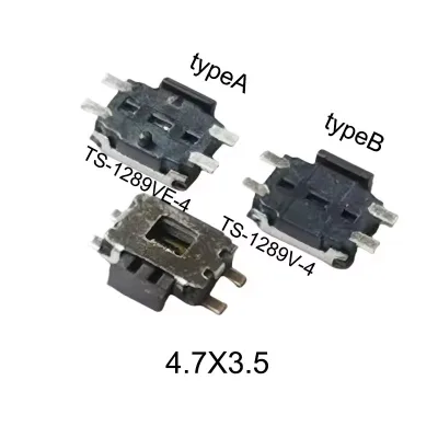 Tape Packing 20PCS 4.7X3.5 Momentary Tactile Button Push Button 12V Reset Button Switch 4Pin SMD Middle Tortoise Series