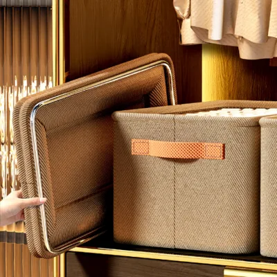 Clothing Storage Box Thickened Fabric Extra Large Foldable Dust-Proof Moisture-Proof Clothes Pants Organizer Dormitory Home