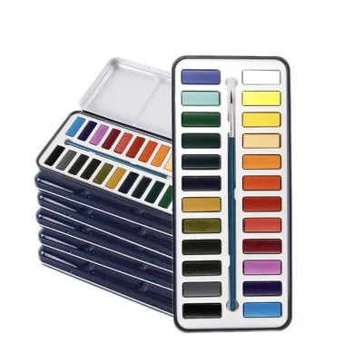 Student Back to School Solid Watercolor Pigment Tray Macaron Soft Color Watercolor Paint Kit for Primary School Daily Drawing