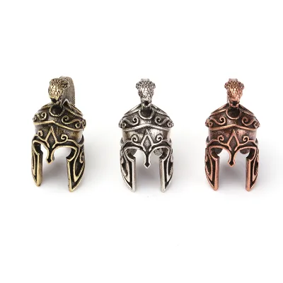 High Crown Roman Warrior Helmet Silver Plated Copper Alloy Vintage Style Gladiator Spacer Beads Bracelet Finding
