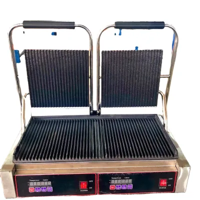 Wholesale Commercial Kitchenware Nonstick Electric Control Double Head Panini Grills