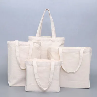 Canvas shopping bags reusable tote bag custom logo cloth bag