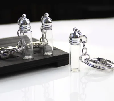 Wholesale Mini Glass Bottle for DIY Crafts Car Keychains Small Transparent Glass Bottles Drift Bottles Keychain Charms