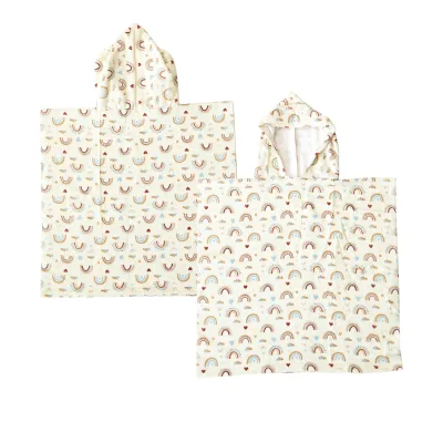 Summer Children Beach Bathrobe Quick Dry Newborn Shower Hooded Towels Printed Comfortable Bathrobe for Baby