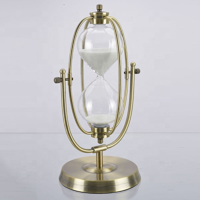 Rotating 60-Minute Hourglass Wedding Favor Metal Sand Timer 17x15x32cm Traditional Design