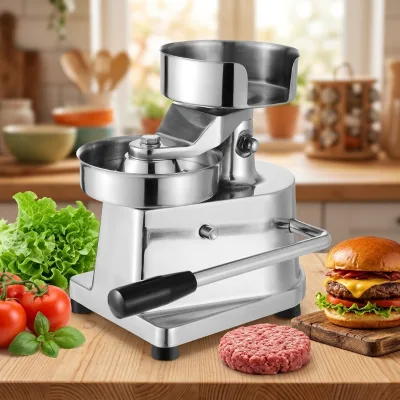 Commercial Hand Operated Burger Patty Machine Stainless Steel Hamburger Patty Forming Press Round Meat Pie Molding Maker
