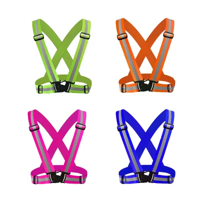 Women Men Kids Safety Reflective Vest with Pocket Multiple Colors Reflective Material Running Gear