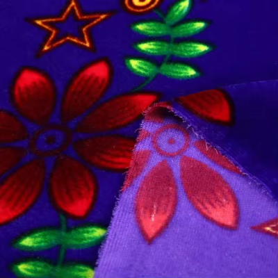 Free Sample High Quality Wholesale Velour Soft Velvet Fabric Printing Clothes