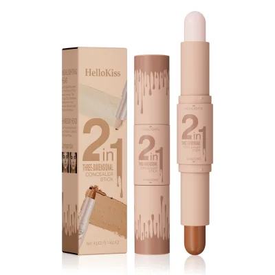 Wholesale 2-In-1 Waterproof Double Head Highlighter Contour Stick High Quality 4 Color Makeup Mineral Ingredients