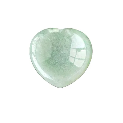 HY Premium Quality Fancy Natural Green Aventurine Jade Heart Shaped Crystal Worry Stone for Polished Mixed Gemstone