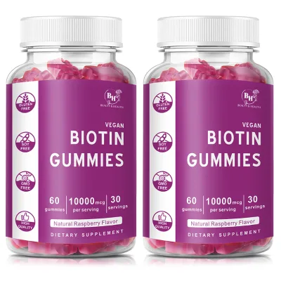 Customized High Quality Biotin Gummies with Collagen Hair Strength Skin Radiance Vegan Health Tonic