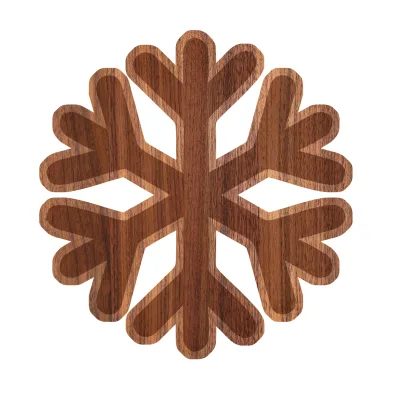 FLYWOD Christmas Decoration Supplies Snowflake Shape Wooden coaster Drinks coaster Luxury Walnut Wood coaster