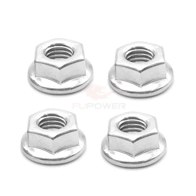 TITST M8 M10 M12 M14 Titanium Full Nuts Titanium Nylon Flanged Bi-Hex Nut