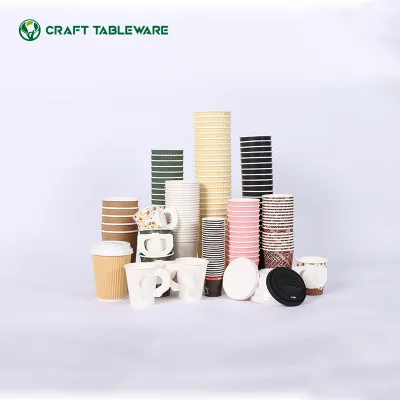 Kraft Paper Cups Leak Proof Disposable for Hot/Cold Beverages Parties
