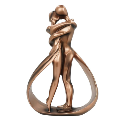Couple Art Resin Sculpture, Passionate Embrace & Kiss  Statue Abstract Romantic  Home Decoration