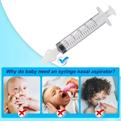 Safe Baby Nasal Rinse Irrigator Soft Silicone Tip Newborn Nasal Washer Relieve Stuffy Nose Improve Sleep