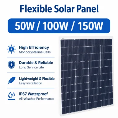 Flexible Solar Panel 50W 100W 150W Monocrystalline Solar Module Portable Solar Panel for Off Grid Application