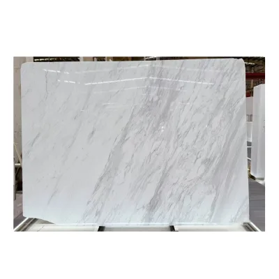 Volakas Pure White Marble Slab Modern Design Natural Stone Floor and Curved Stair Step Tiles for Hotel Applications