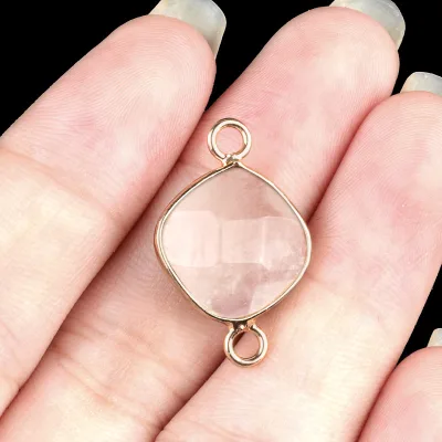 HZ Charming Elegant Natural Stone Clear Quartz Square Pendants for Necklace Jewelry Making Fashion
