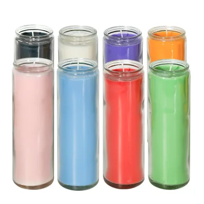 7 Chakra Candle Tall Candle for UK Market Glass Jar Candle