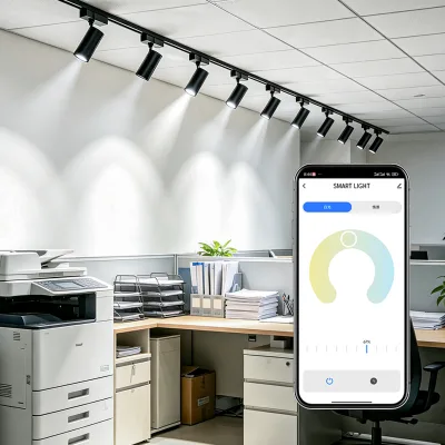 Modern Style Aluminum Rail Spot Light 40W LED Track Light for Fashion Stores High Brightness Commercial Radar Sensing Light