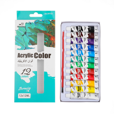 12 ml Acrylic Paint Colors Paint Set Non-toxic 12 Colors Fluid Art Paint for Drawing