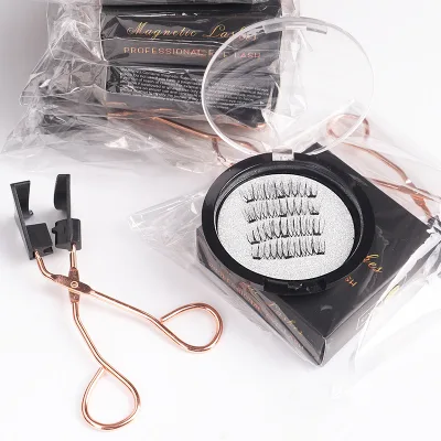 2022 Magnetic Eyelash Vendor No Glue No Eyeliner Fluffy Natrual 3D Customized Boxes Clios Magntico Sem Cola