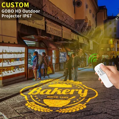 High - Quality IP67 - Rated LED Projector for Outdoor Ads. Customizable Content Perfect for Small Commercial Outdoor Activities