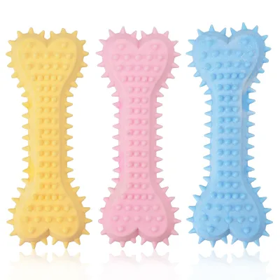 New TPR Foam Toy Milk Flavor With Spiny Flat Bone Head Large and Small Dog Teeth Grinding Teeth Cleaning Dog Toys