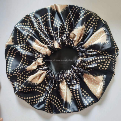 Adjustable Size African Women Bonnets Custom Designer Bonnet Printing logo Double Lining Sleeping Bonnet