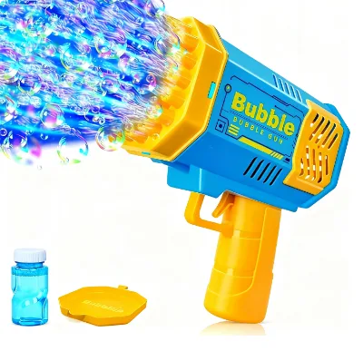 Wholesale Funny Lamplight Rocket Shape Gatling Bubble Gun for Kids Play