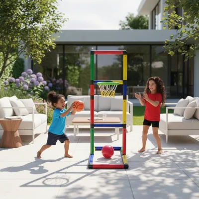 Indoor Adult Adolescent Portable Basketball Stand-High Strength PVC PP Easy Assembly Movable Adjustable Basketball Courts