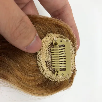 Custom Hair Patch Machine Weft Hand Tied Edge Clip in Bangs Human Hair