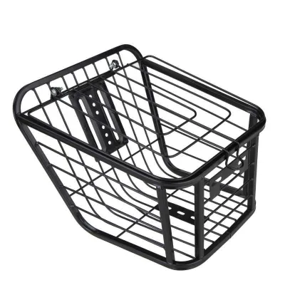 Bike Rear Basket with Lid Thickened Metal Rear Rack Pannier Cargo Basket Bike Accessories for Mountain & Electric Bicycles