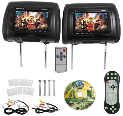 HR7718 7inch Car Headrest DVD Monitor with USB.SD,Games