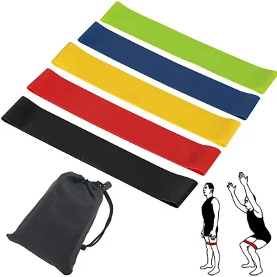 ZJFIT Customized Logo Pantone Color 5 Pieces Theraband Hip Resistance Bands Set Natural Latex TPE 140g Gymnastics Physical