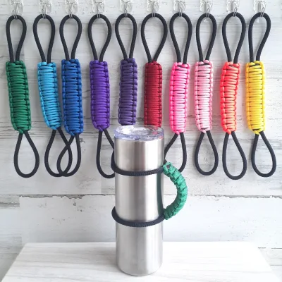 Stretchable Water Bottle Handle Fits 20-32 oz Fits Tumblers Handmade Water Bottle Strap Tea Mug Handle