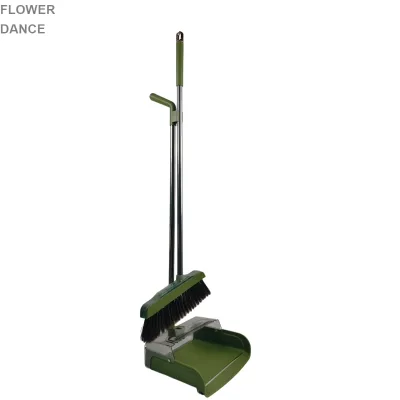 Eco-Friendly PP & PET Soft Bristles Long Handle Dustpan and Broom Set with Outdoor Use for Pet-Friendly Household Cleaning