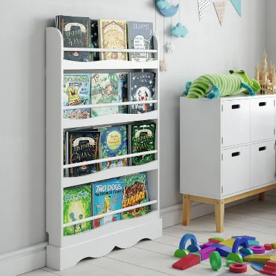 White Bookcase with a Reading Nook Clean and Simple Appearance Kid Bookshelf Bookcase Kids Book Display