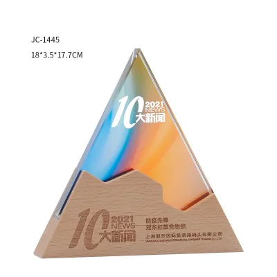 New FashionSolid Wood Trophy Custom logo Award Activities Honor Award Souvenir Blank Customization