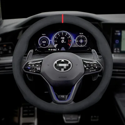 Full Fur and Back to Positive LabelHot-selling Car Accessories Suede Car Steering Wheel Cover Four Seasons Universal Car Handle