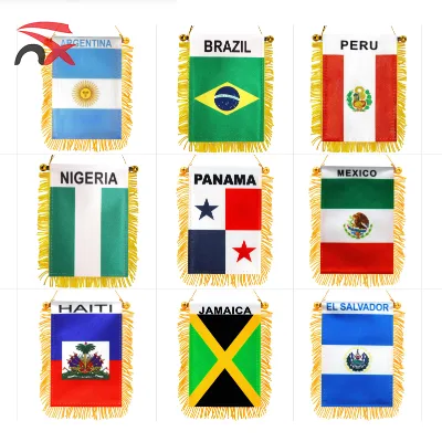 Wholesale Promotional 2026 Popular Patriotic National Flag Printed Tassel Flags for Festival Decorations