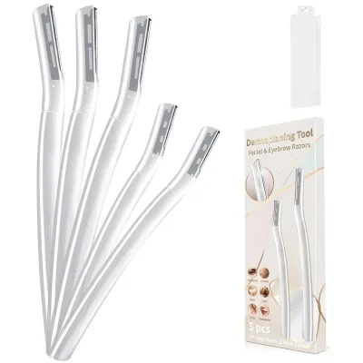 Eyebrow Blade Stainless Steel Interchangeable Eyebrow Razor Facial and Body Rose Gold Women Eyebrow Razor