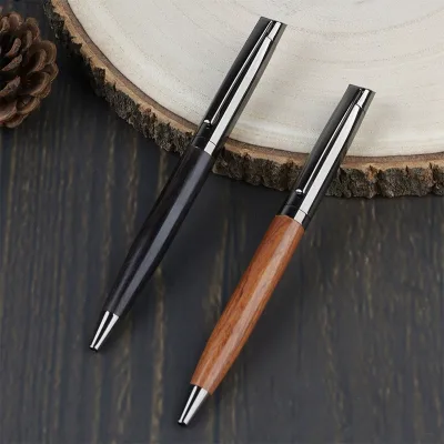 Personalized Black Pens Engrave Rosewood Wooden Metal Gel Pen Signature Natural Wood Ballpoint Pen for Office Business Gift