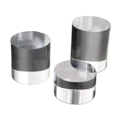 Transparent Cylindrical square Brushed Acrylic Block Display Stand for Jewelry Store Counter Earrings Necklace Rings Displaying